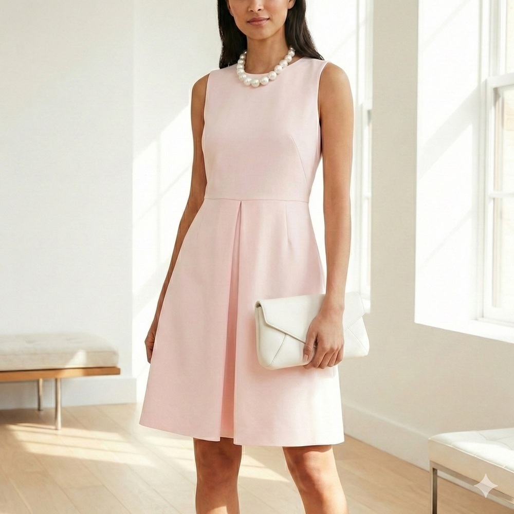 Club Monaco powder pink fit-and-flare sleeveless cocktail dress - size 4 (Small)